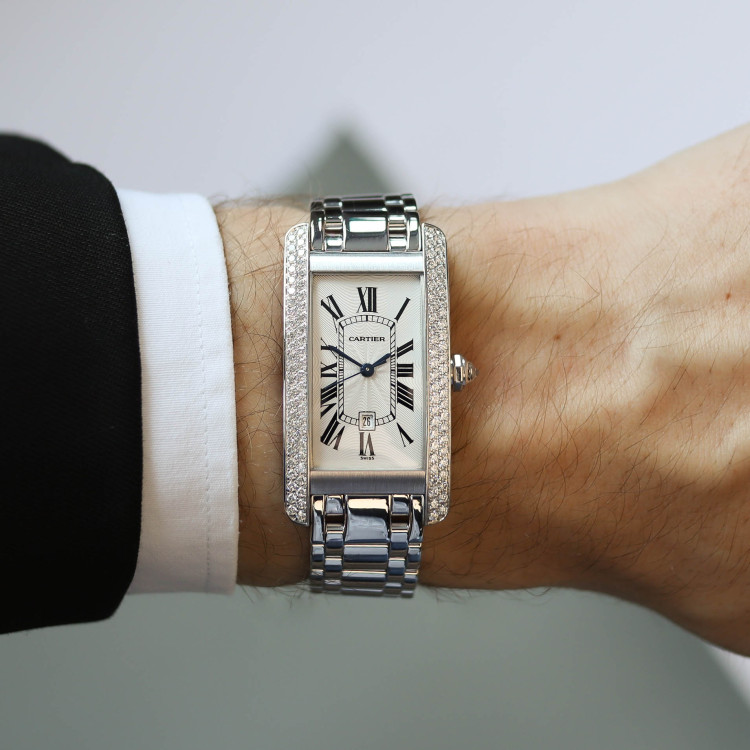 Automatik,  Cartier Cartier Tank Americaine Weißgold Dia 